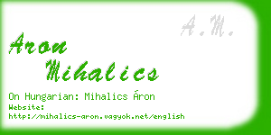 aron mihalics business card
